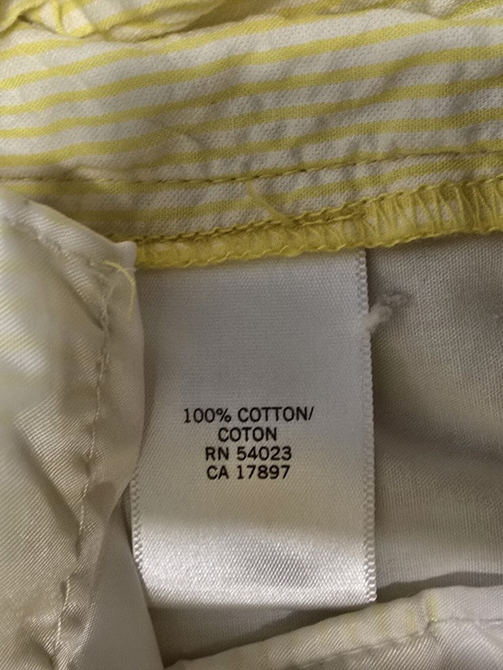 Light Yellow Women's Seersucker Shorts - Picture 9 of 9